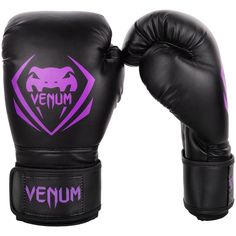 Перчатки боксерские Venum Contender Black/Purple 16 OZ