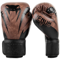 Перчатки боксерские Venum Impact Black/Brown 10 OZ