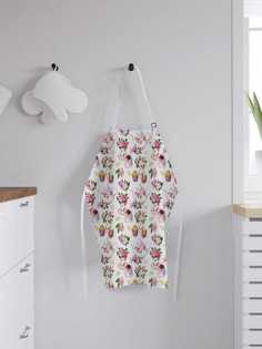 Фартук женский для готовки JoyArty "Цветочный сервиз", универсальный размер