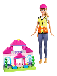 Куклы Barbie Mattel Mega Bloks строитель FGX67/FCP76