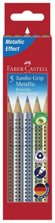 Цветные карандаши Faber-Castell JUMBO GRIP, металлик 5 шт