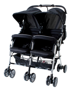 Прогулочная коляска Combi для двойни Spazio Duo черная, дождевик Combi