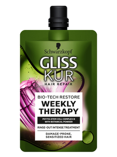 Маска гоммаж Gliss Kur Bio-Tech Регенерация, для ослабленных, поврежденных волос, 50 мл Schwarzkopf