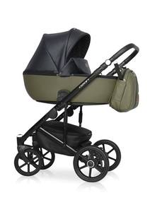 Коляска 3 в 1 Riko Basic Ozon 02 черно-зеленый