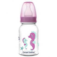 Бутылочка с узким горлышком Canpol Love&Sea 3м+ 120 мл розовый