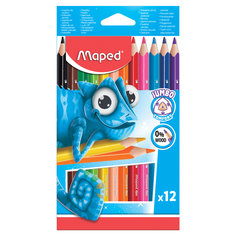 Карандаши цветные утолщенные Maped Pulse трехгранные, 12 цветов