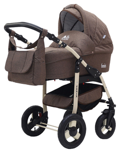 Коляска 2 в 1 BartPlast Fenix Prime коричневый лен