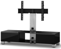 Тумба под телевизор приставная SONOROUS MD 8140-B-INX-BLK 120х44х130 см, черный