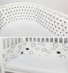 Двухсторонний бортик в кроватку AmaroBaby Овечки, на молнии, 4 предмета