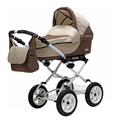 Коляска 2 в 1 BartPlast Fenix Classic бежевый, коричневый