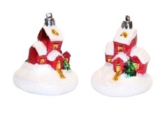 Елочная игрушка Домики 32952 7 см 1 шт. No Brand