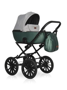 Коляска 2 в 1 Riko Basic Ozon Shine Prestige 05 изумруд-серый