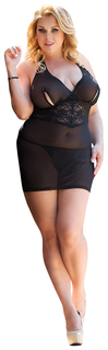 Ночная сорочка и стринги SoftLine Collection Lucy, черный, XL