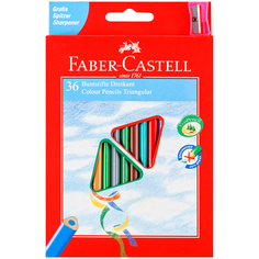 Карандаши цветные. Faber-Castell. 36 цветов. Трехгранные. С точилкой