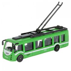 Троллейбус Технопарк Гортранс, зелёный, инерционный, 15 см SB-18-10-GN-WB