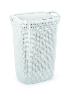 Корзина для белья Curver Knit 57л с крышкой голубой (03676-X60-00)