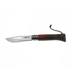 Нож Opinel 8 VRI Outdoor knife двухцветная пластик. рукоять красная, свисток