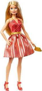 Кукла Барби Holiday Блондинка золотое платье Barbie