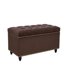 Пуф Leset Classic-03 сундук, велюр Супернова 33 Коричневый/ножки орех