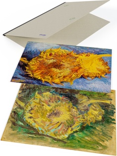 Картины на картоне матовые клеящиеся "Ван Гог: Подсолнухи" в папке ГраФия | Grafia ink