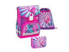 Набор Belmil Ранец Click Tropical Flamingo Set, пенал c 2 планками, сумка для обуви