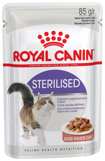 Влажный корм для кошек ROYAL CANIN Sterilised, мясо, домашняя птица, 85г