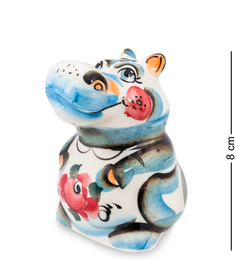 Фигурка "Бегемот новый" бол. цв. (Гжельский фарфор) Art East