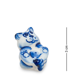 Фигурка "Кот на спине" (Гжельский фарфор) Art East