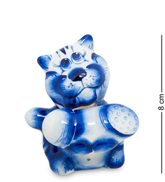 Фигурка "Кот с колбасой" (Гжельский фарфор) ГЛ-154