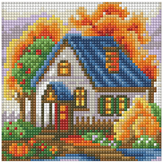 Набор для изготовления картин "Алмазная живопись" арт.АЖ.1565 "Осенний домик" 15х15 см