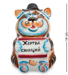 Копилка "Кот-Попрошайка" в ассортименте (Гжельский фарфор) Art East ГЛ-103