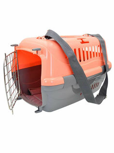 Переноска для домашних животных ZooExpress Турне, с ковриком и ремнем оранжевая 48х32х32см