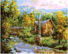 Картина по номерам Paintboy Original GX 38903 Домик у речки 40x50см