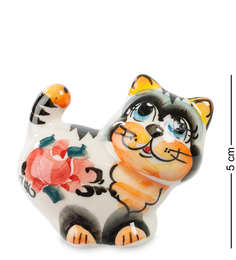 Фигурка "Кот-Хвост" цв. (Гжельский фарфор) Art East