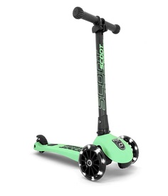Складной трехколесный самокат Scoot&Ride со светящимися колесами Highway Kick 3 LED киви