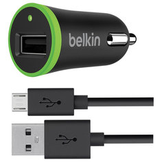 Автомобильное зарядное устройство Belkin F8M711bt04 USB 1A + кабель USB-microUSB black