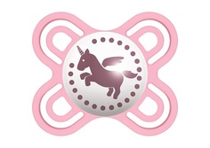 Пустышка силиконовая MAM Perfect Start Fairytale с контейнером розовая 0-2 мес.
