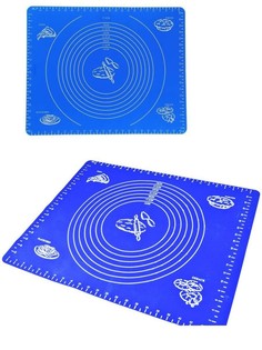 Силиконовый коврик для раскатывания теста, 30х40 см (Цвет: Синий ) No Brand