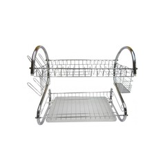 Двухъярусная сушилка для посуды с поддоном 2-LAYER DISH DRAINER No Brand