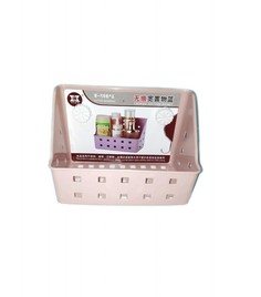 Полка для ванных принадлежностей на вакуумных присосках, 20х12х14 см (Розовый) No Brand