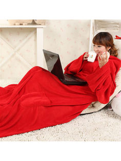 Одеяло-плед с рукавами Snuggie (Снагги) (Цвет: Красный ) No Brand