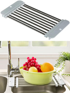 Раздвижная универсальная сушилка на раковину SINK SLIDING SHELF No Brand