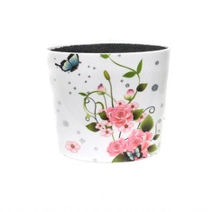 Овальная подставка для ножей Universal Knife Holder, 16х7 см (Белый, Узор: Розы) No Brand