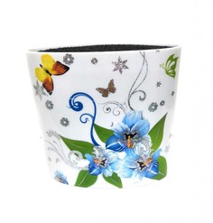 Овальная подставка для ножей Universal Knife Holder, 16х7 см (Цвет: Белый, Узор: Ирисы) No Brand