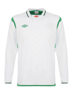 Футболка футбольная Umbro Westham Jersey L/S, белая/зеленая, XL