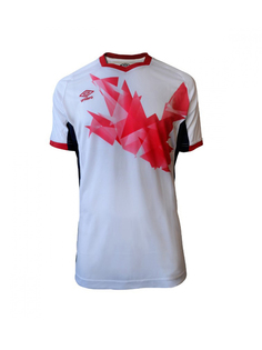 Футболка футбольная Umbro Origami Jersey SS, белая/красная, S