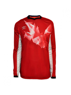 Футболка футбольная Umbro Origami Jersey LS, красная/белая, S