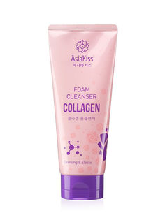 Пенка для умывания с коллагеном Asiakiss, collagen foam cleanser, 180мл