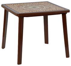 Стол для дачи Hoff Греческий орнамент 80276736 brown 80x80x71 см