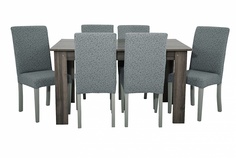 Чехлы на стулья без оборки Venera "Жаккард", цвет серый, комплект 6 штук